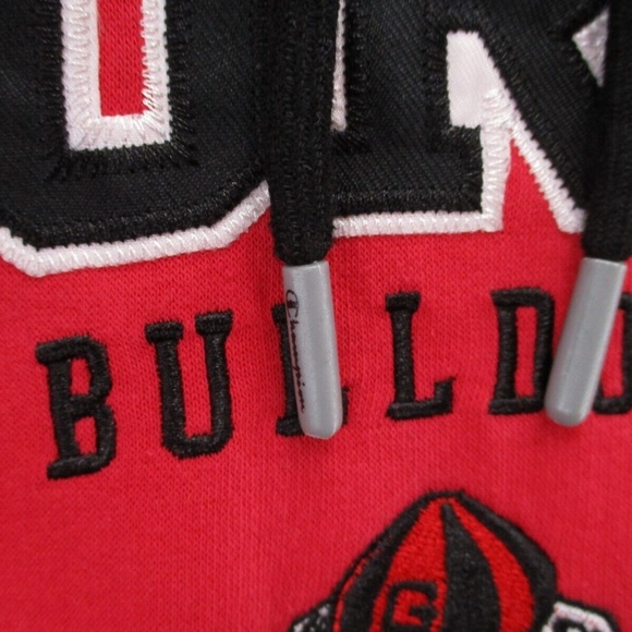 VINTAGE Champion y2k Georgia Bulldogs UGA Hoodie Adult Medium Red Black Football - Picture 3 of 15